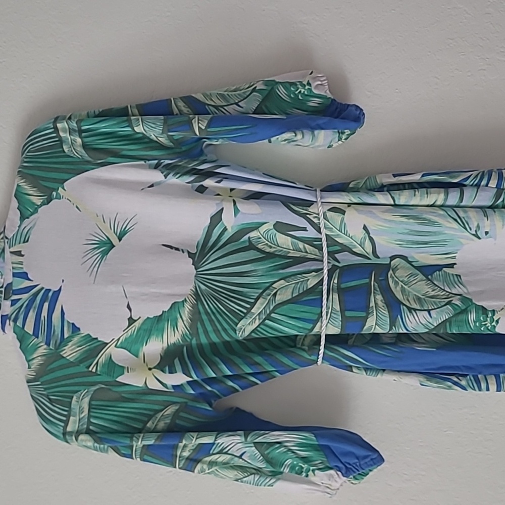Forcynthia linen blend tropical button shirt dress Size S - Picture 7 of 9